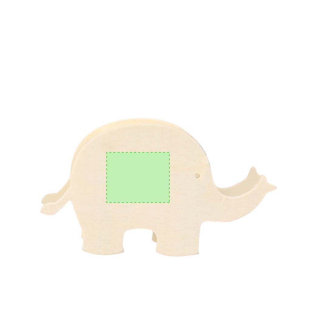 Hucha de madera natural con diseño animales para colorear con 5 ceras