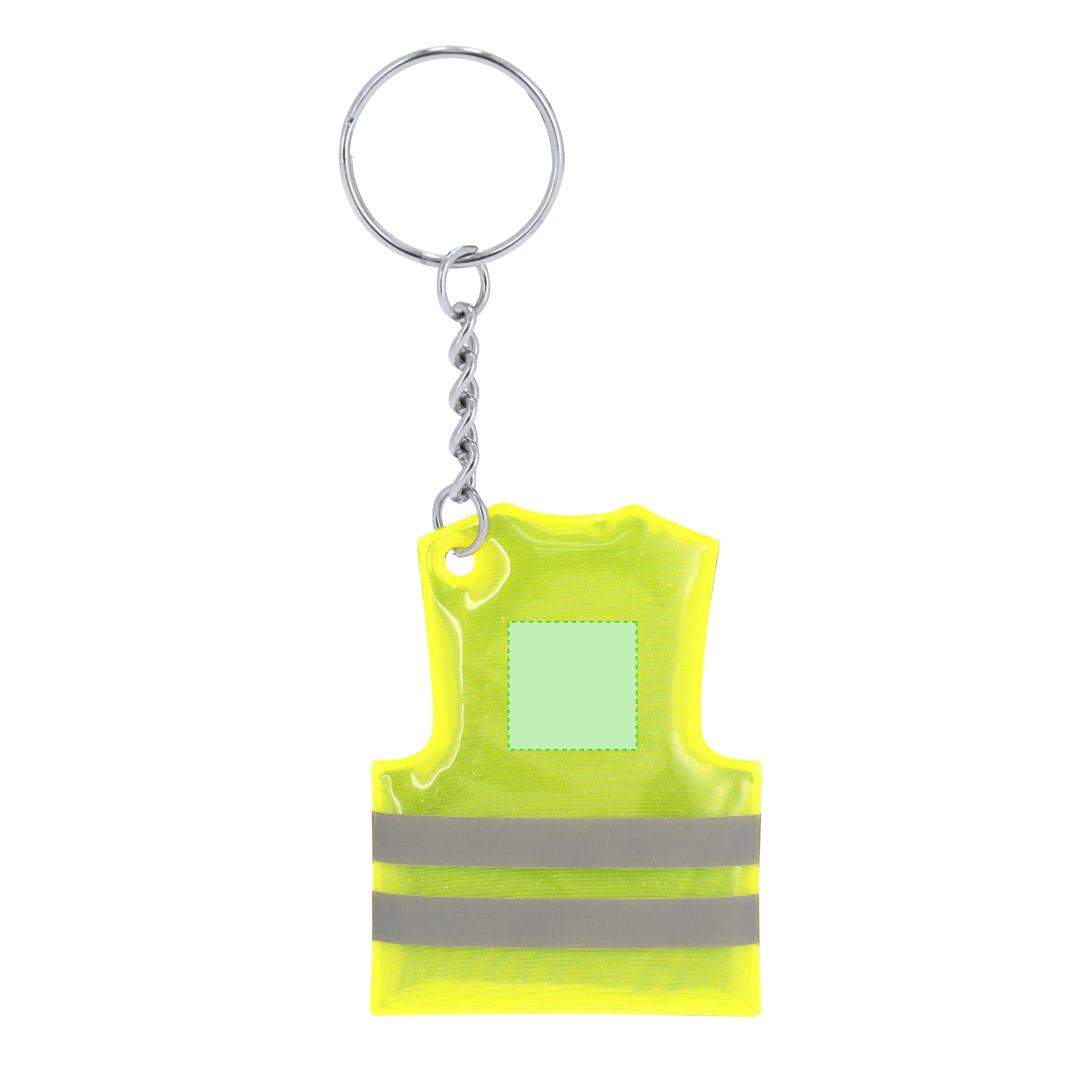 Llavero chaleco reflectante de PVC para seguridad vial 4,3×5,8 cm