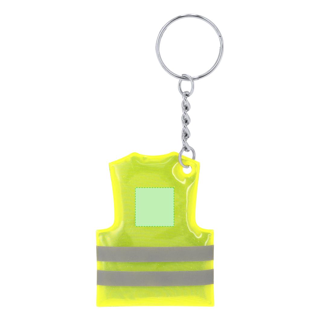 Llavero chaleco reflectante de PVC para seguridad vial 4,3×5,8 cm