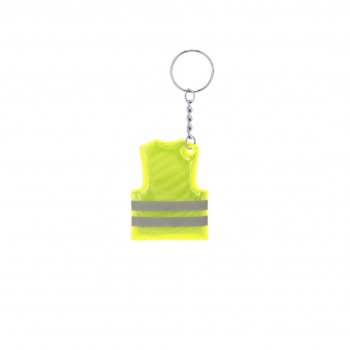 Llavero chaleco reflectante de PVC para seguridad vial 4,3×5,8 cm