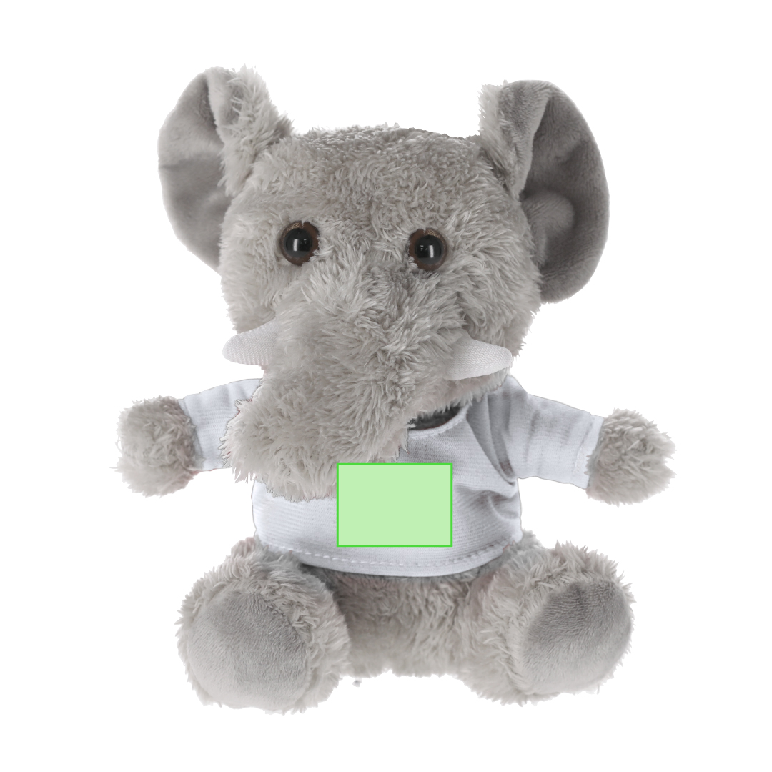Peluche elefante con camiseta personalizable ideal para sublimación