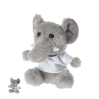 Peluche elefante con camiseta personalizable ideal para sublimación