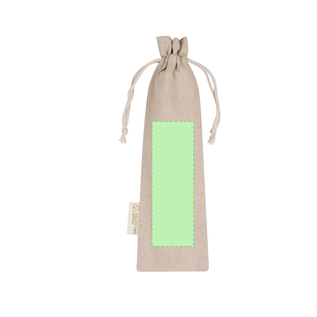 Funda para abanico en algodón reciclado de 150 g/m² con cierre de cuerdas — certificación GRS disponible (8,5x28 cm)