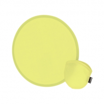 Frisbee plegable en RPET 190T con funda individual a juego — compacto, ligero y sostenible