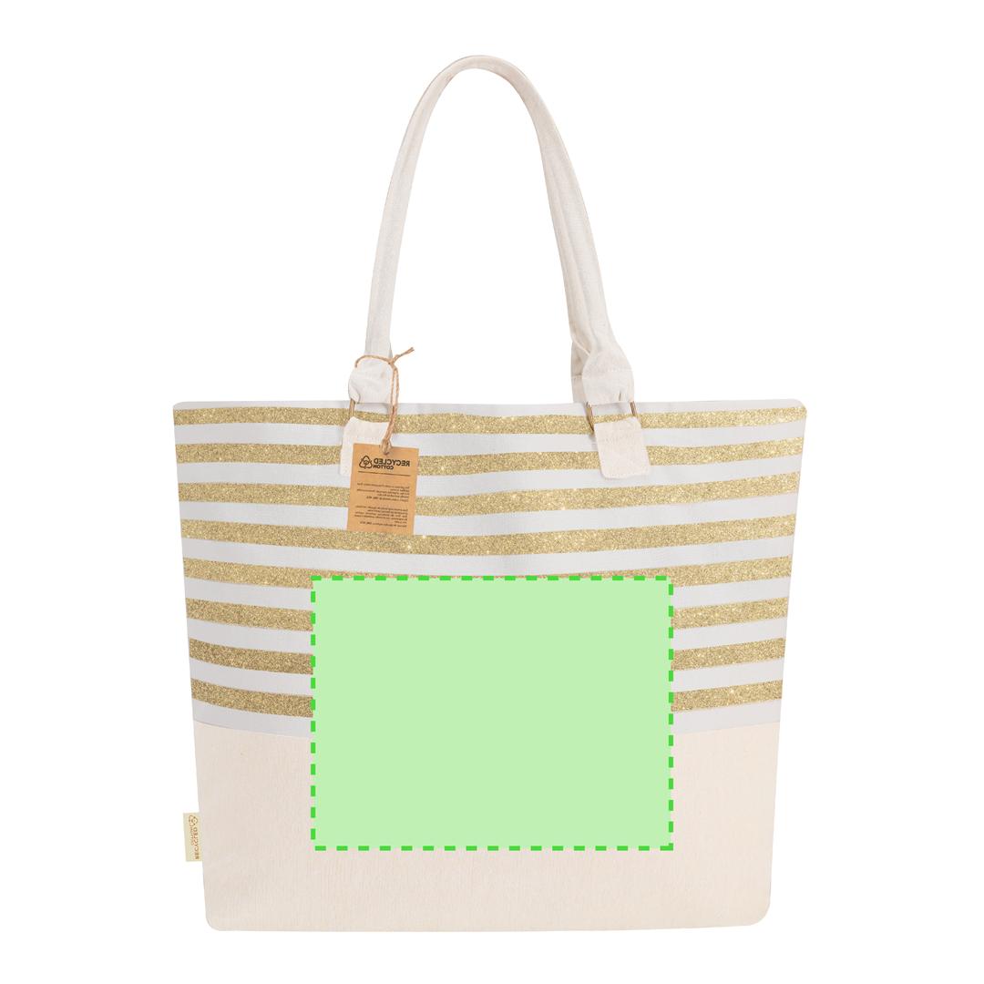 Bolsa de algodón reciclado 210 g/m² con cordón y asas largas