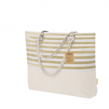 Bolsa de algodón reciclado 210 g/m² con cordón y asas largas