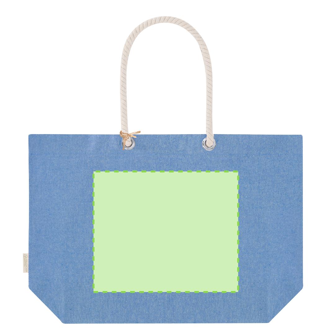 Bolsa de algodón reciclado 220 g/m² con asas trenzadas naturales
