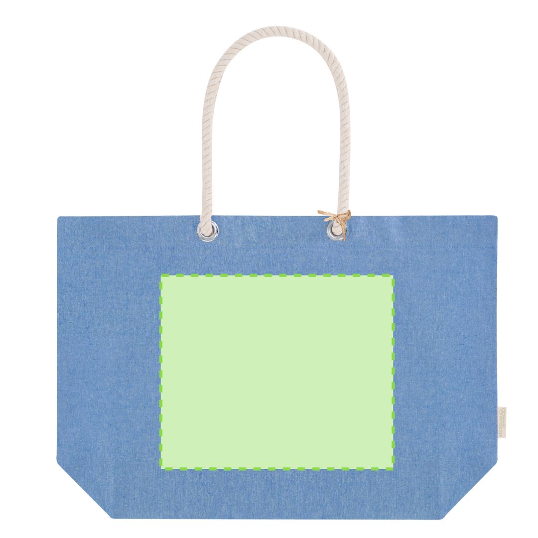 Bolsa de algodón reciclado 220 g/m² con asas trenzadas naturales