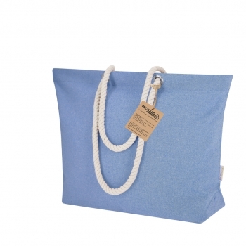 Bolsa de algodón reciclado 220 g/m² con asas trenzadas naturales
