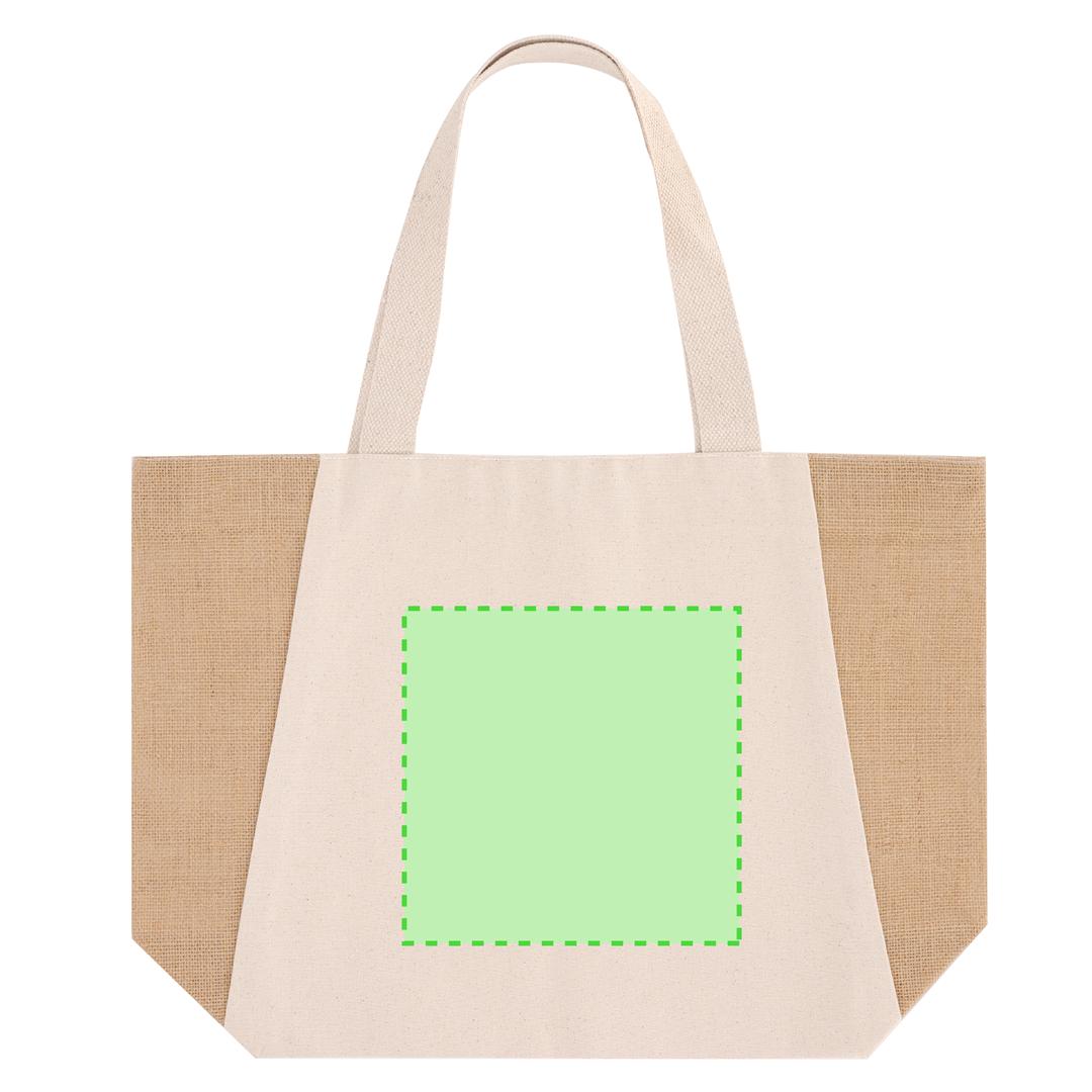 Bolsa de algodón 360 g/m² asas largas gran tote 50×45 cm