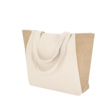Bolsa de algodón 360 g/m² asas largas gran tote 50×45 cm