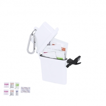 Kit playa 8 accesorios estuche ABS con mosquetón metálico toalla incluida