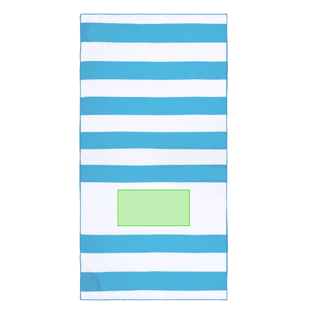 Toalla absorbente de poliéster 200 g/m² (160x80 cm) con bolsillo impermeable triangular con cremallera y funda