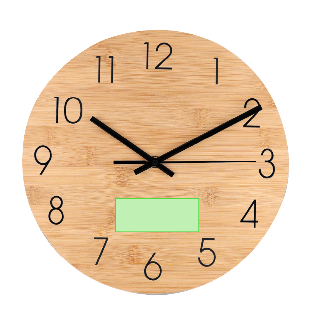 Reloj de pared de bambú natural con mecanismo de cuarzo