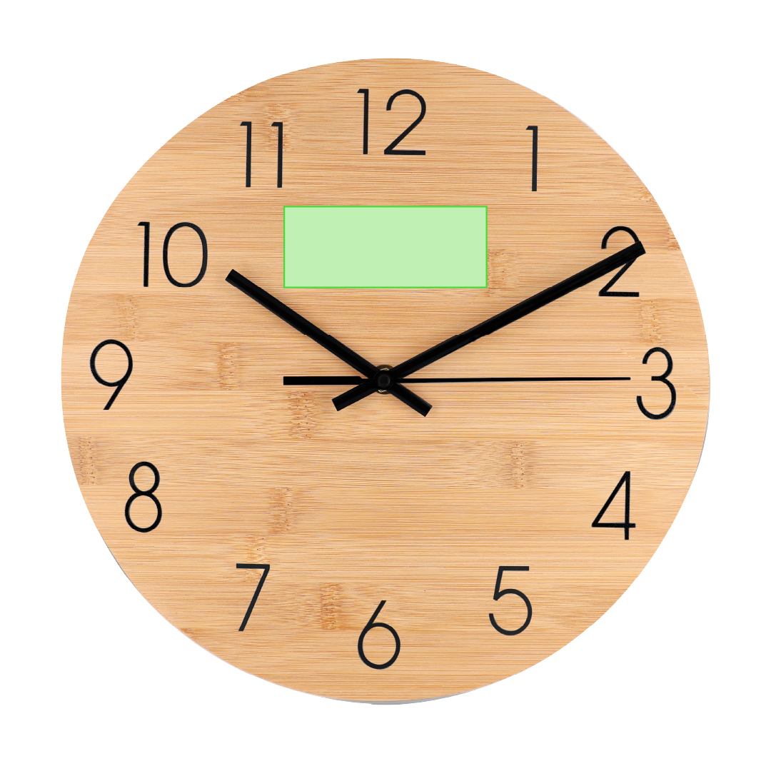 Reloj de pared de bambú natural con mecanismo de cuarzo