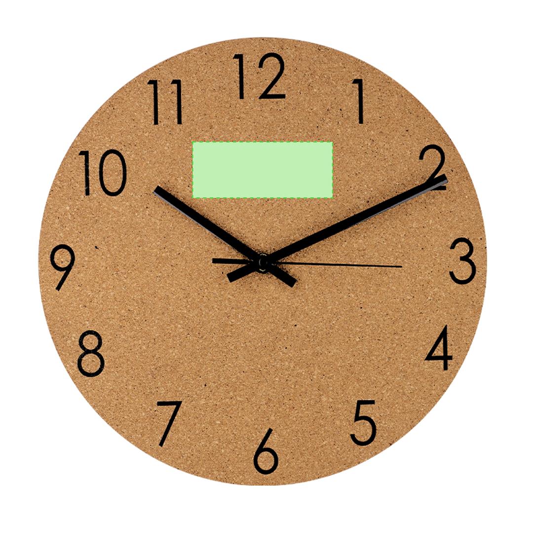 Reloj de pared de corcho natural con mecanismo silencioso