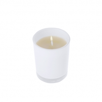 Vela aromática de cristal aromas vainilla y sándalo compacta