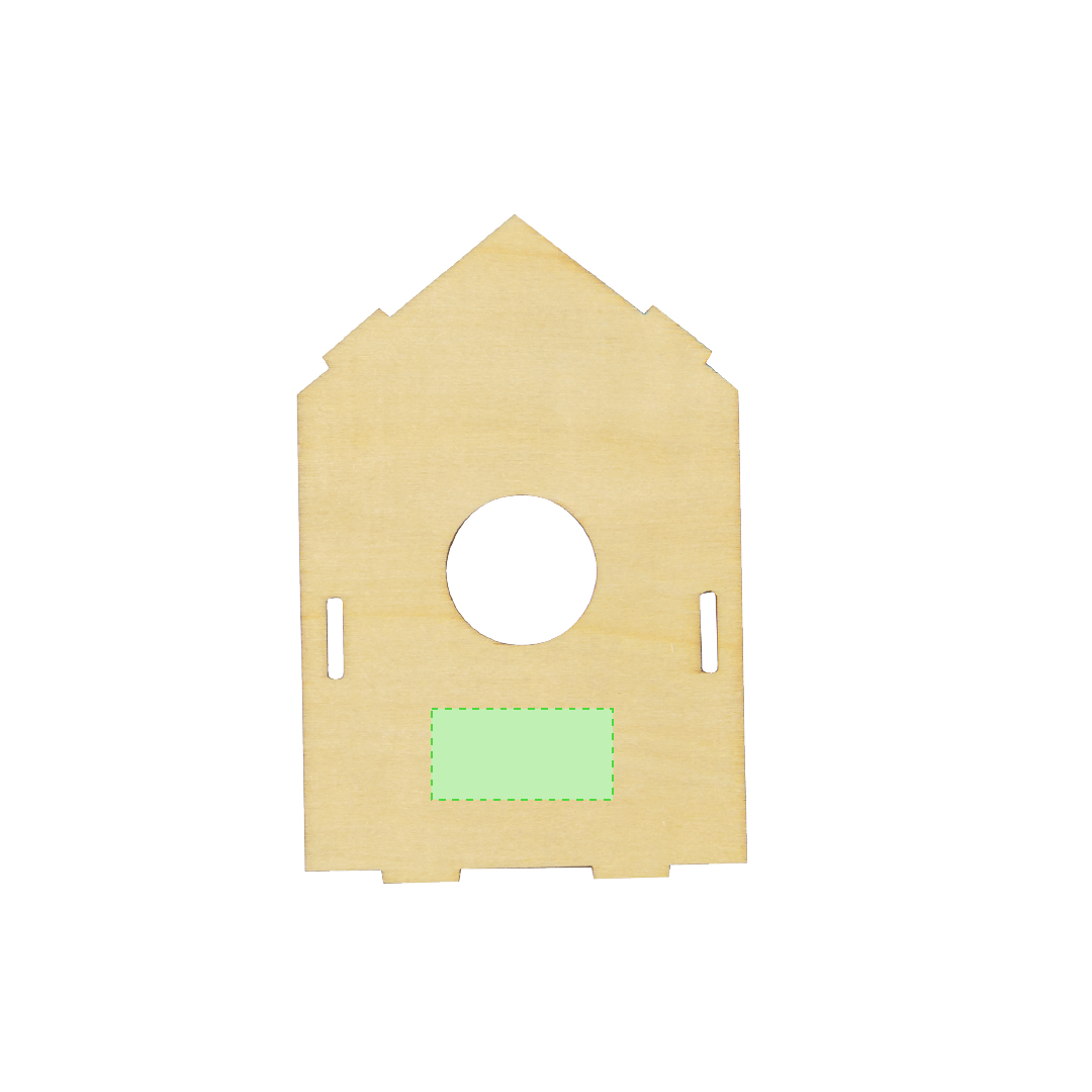Caseta colgante para pájaros de madera natural con 6 pinturas y pincel