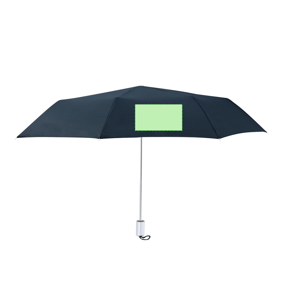 Paraguas plegable de poliéster 190T con protección solar UPF50+ para lluvia y rayos UV — mango mate y funda
