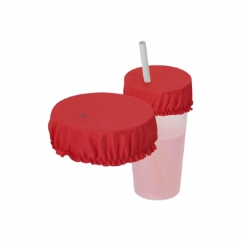 Cubrevasos de poliéster flexible reutilizable ajustable a todo vaso con agujero para pajita