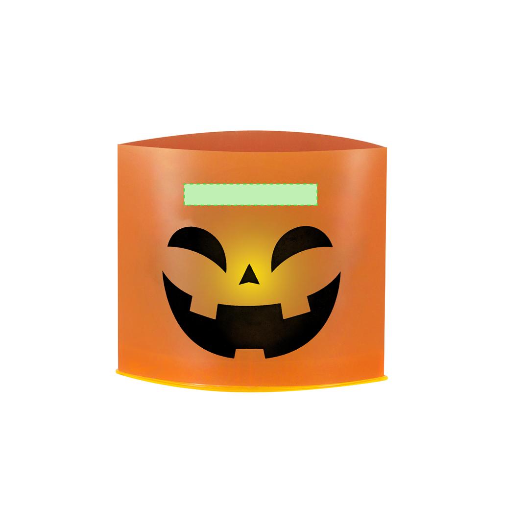 Vela decorativa de Halloween de PVC con diseños diferentes en cada cara e iluminación LED con botón on/off