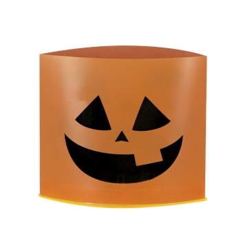 Vela decorativa de Halloween de PVC con diseños diferentes en cada cara e iluminación LED con botón on/off