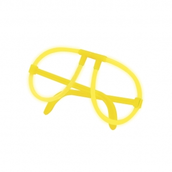 Gafas luminosas con varillas fluorescentes y 2 patillas extraíbles de ABS en amarillo para montaje rápido