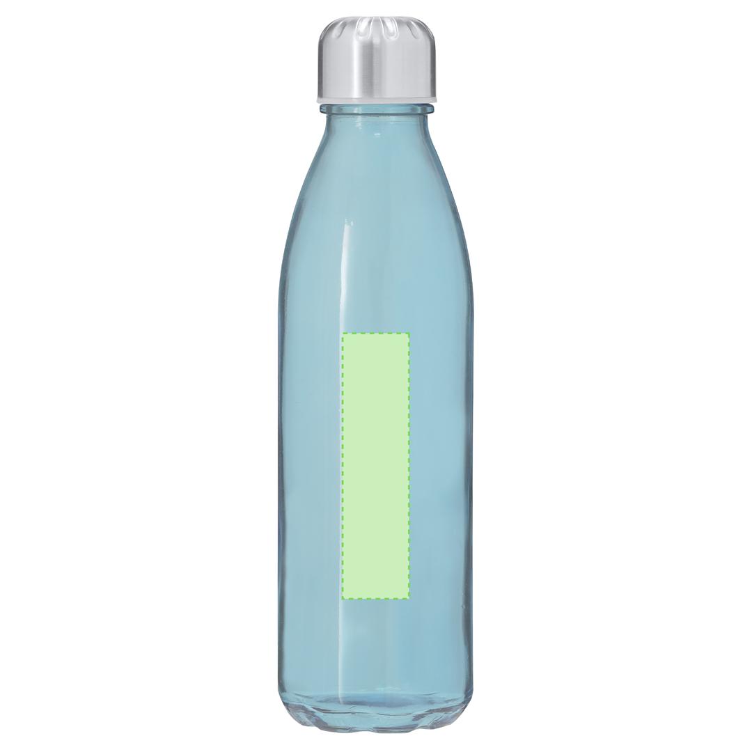 Bidón esbelto de cristal reciclado y acero inoxidable 650 ml