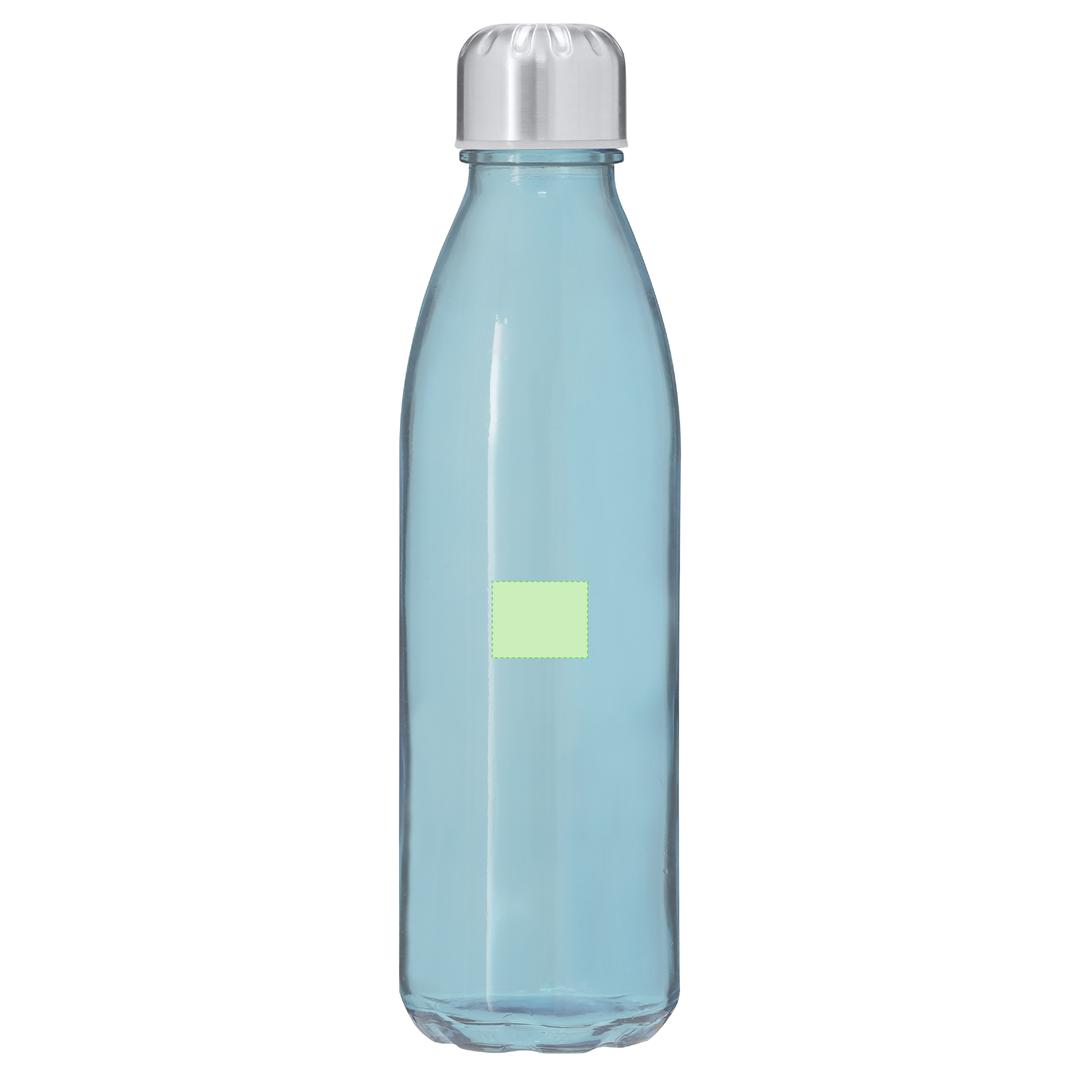 Bidón esbelto de cristal reciclado y acero inoxidable 650 ml