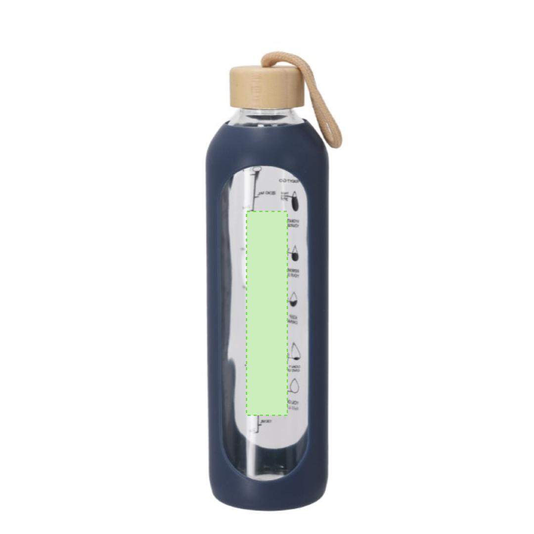 Bidón de cristal y bambú con funda de silicona 1L