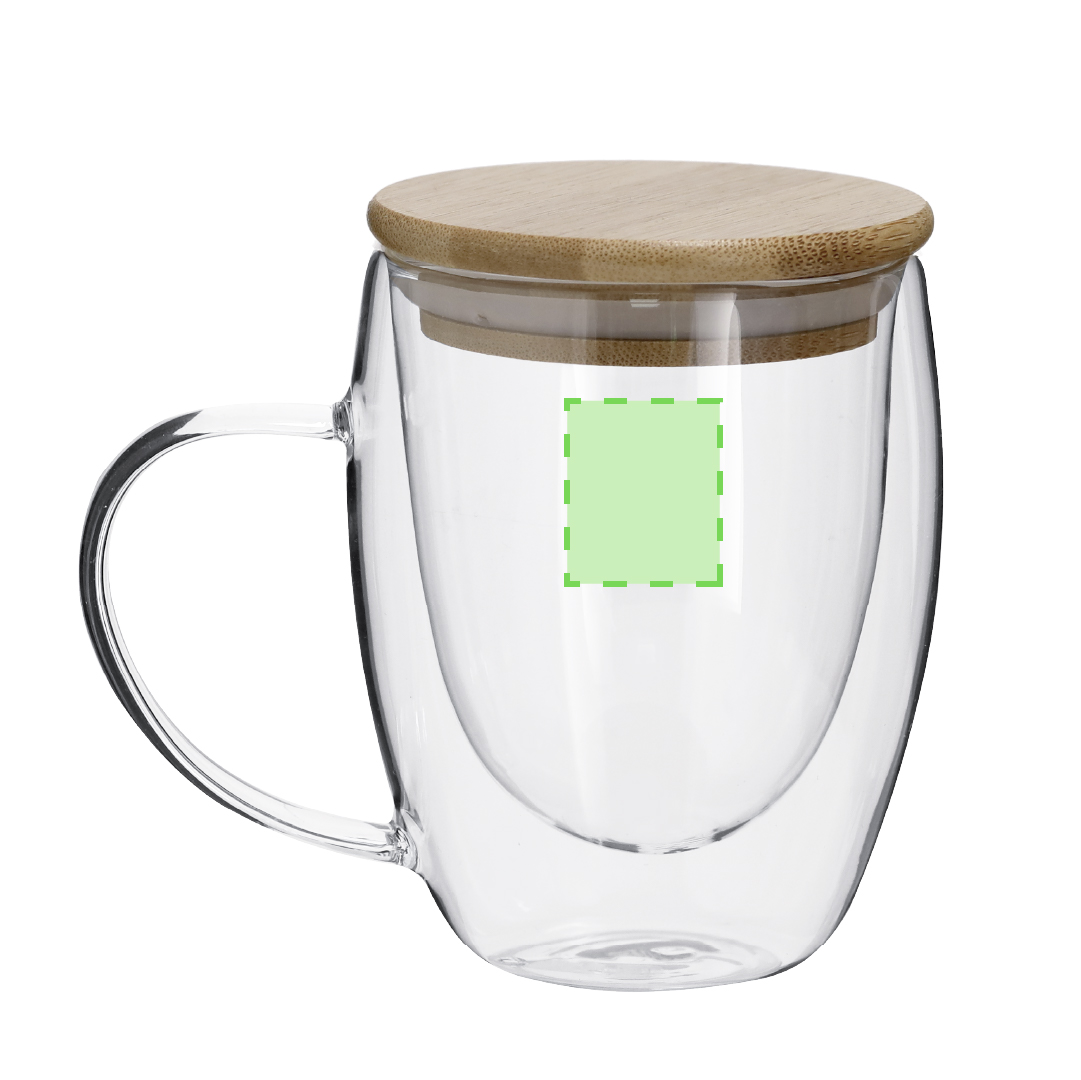 Taza de cerámica compacta con detalle bambú 300 ml