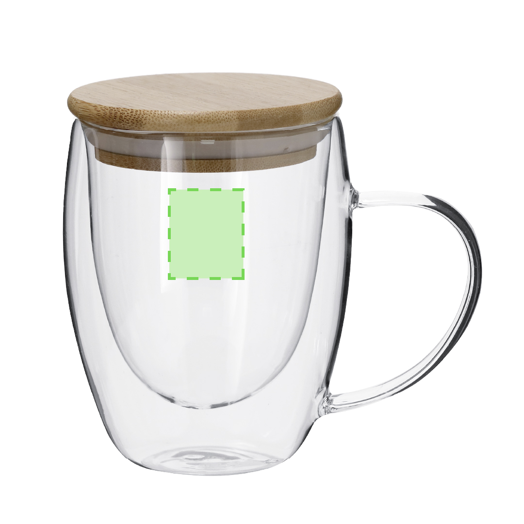 Taza de cerámica compacta con detalle bambú 300 ml