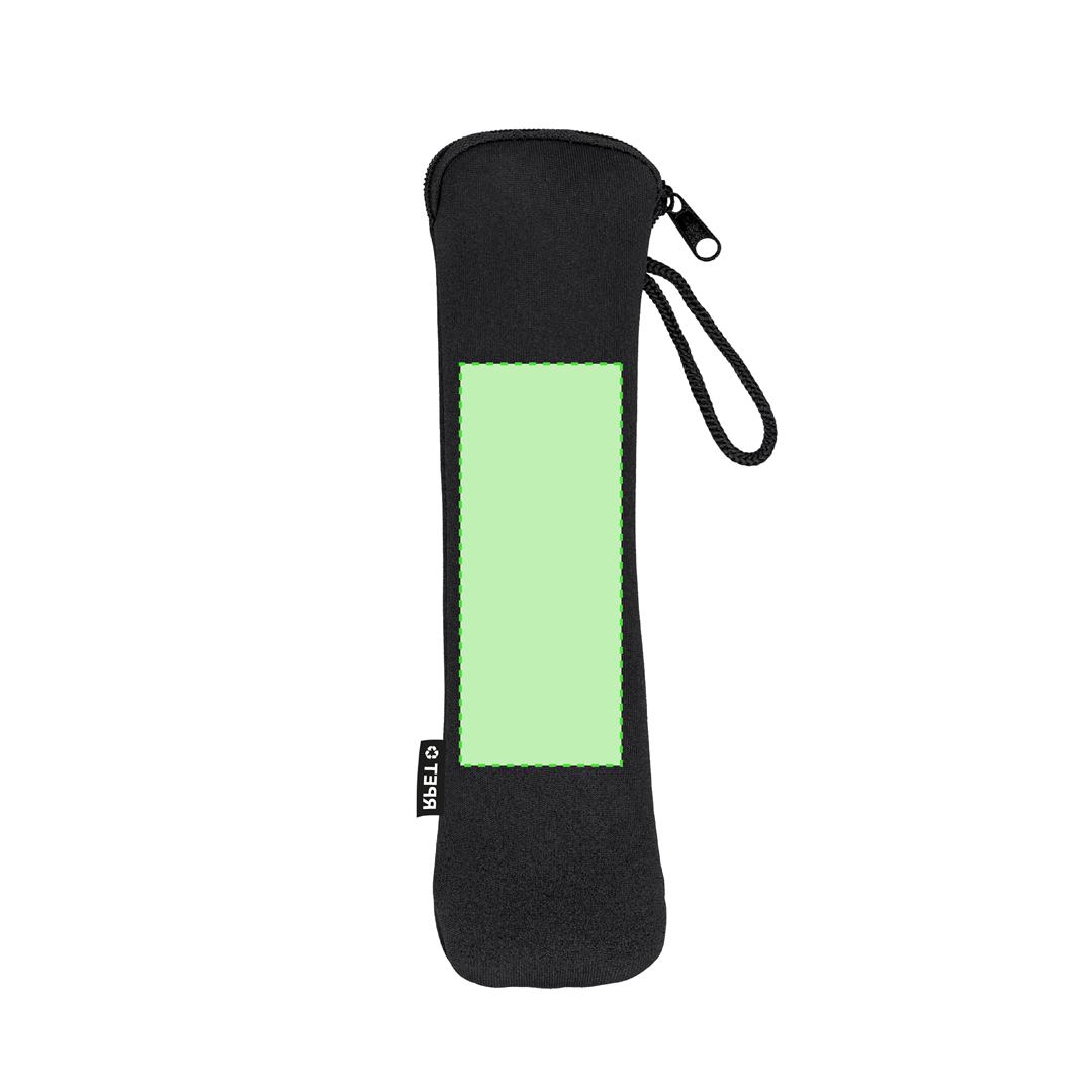 Set 5 cubiertos de acero inox con pajita reutilizable — funda Soft Shell RPET con cremallera