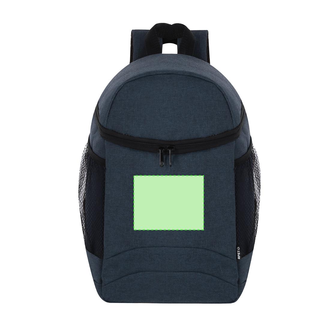 Mochila nevera de RPET 600D totalmente acolchada con interior PEVA y banda superior