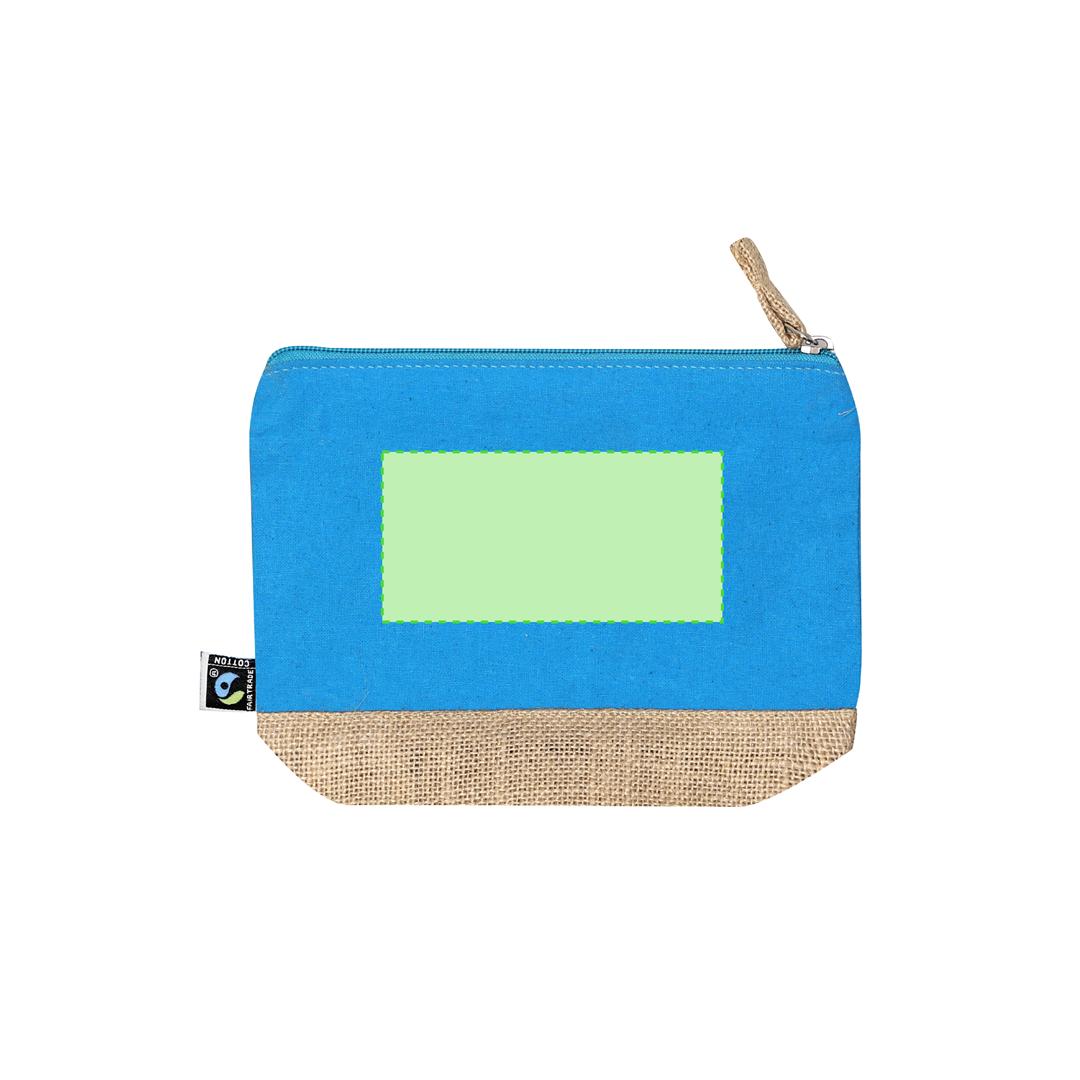 Neceser de yute laminado y algodón 170 g/m² ecológico con cremallera