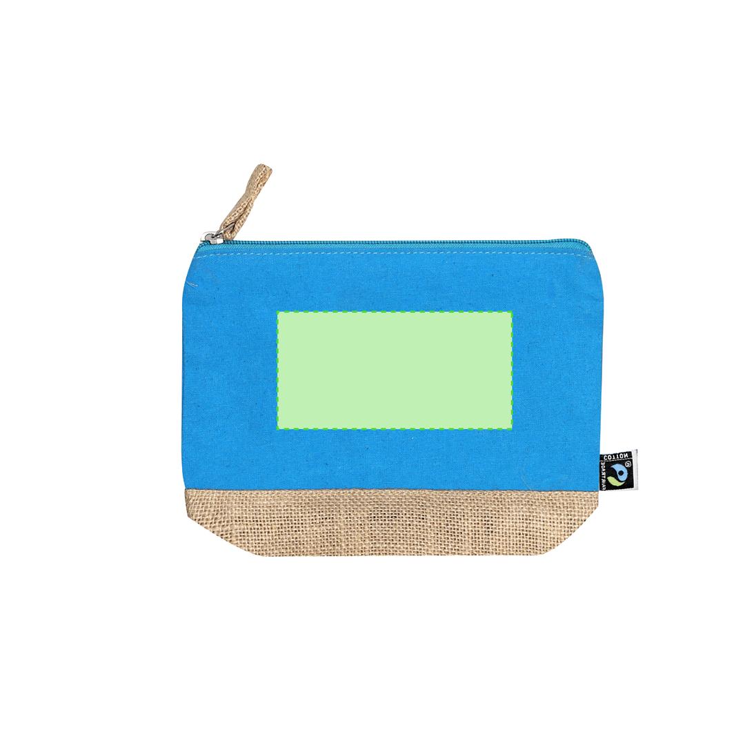 Neceser de yute laminado y algodón 170 g/m² ecológico con cremallera