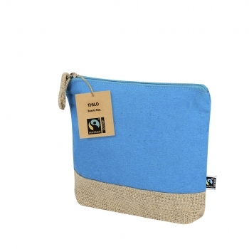 Neceser de yute laminado y algodón 170 g/m² ecológico con cremallera