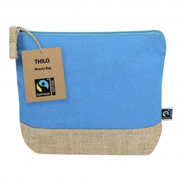 Neceser de yute laminado y algodón 170 g/m² ecológico con cremallera