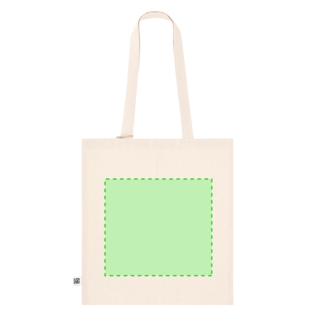 Bolsa de algodón Fairtrade 140 g/m² asas largas 70 cm