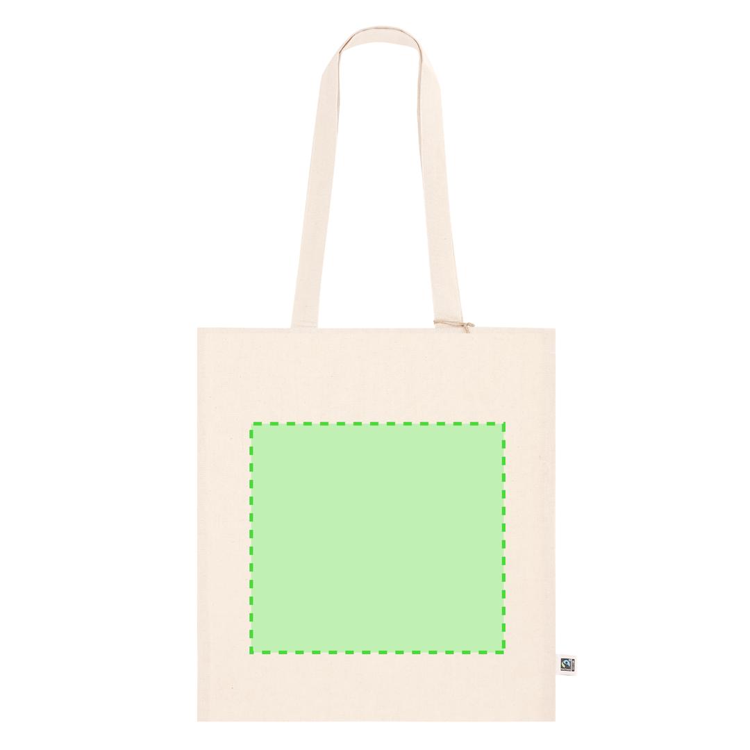Bolsa de algodón Fairtrade 140 g/m² asas largas 70 cm