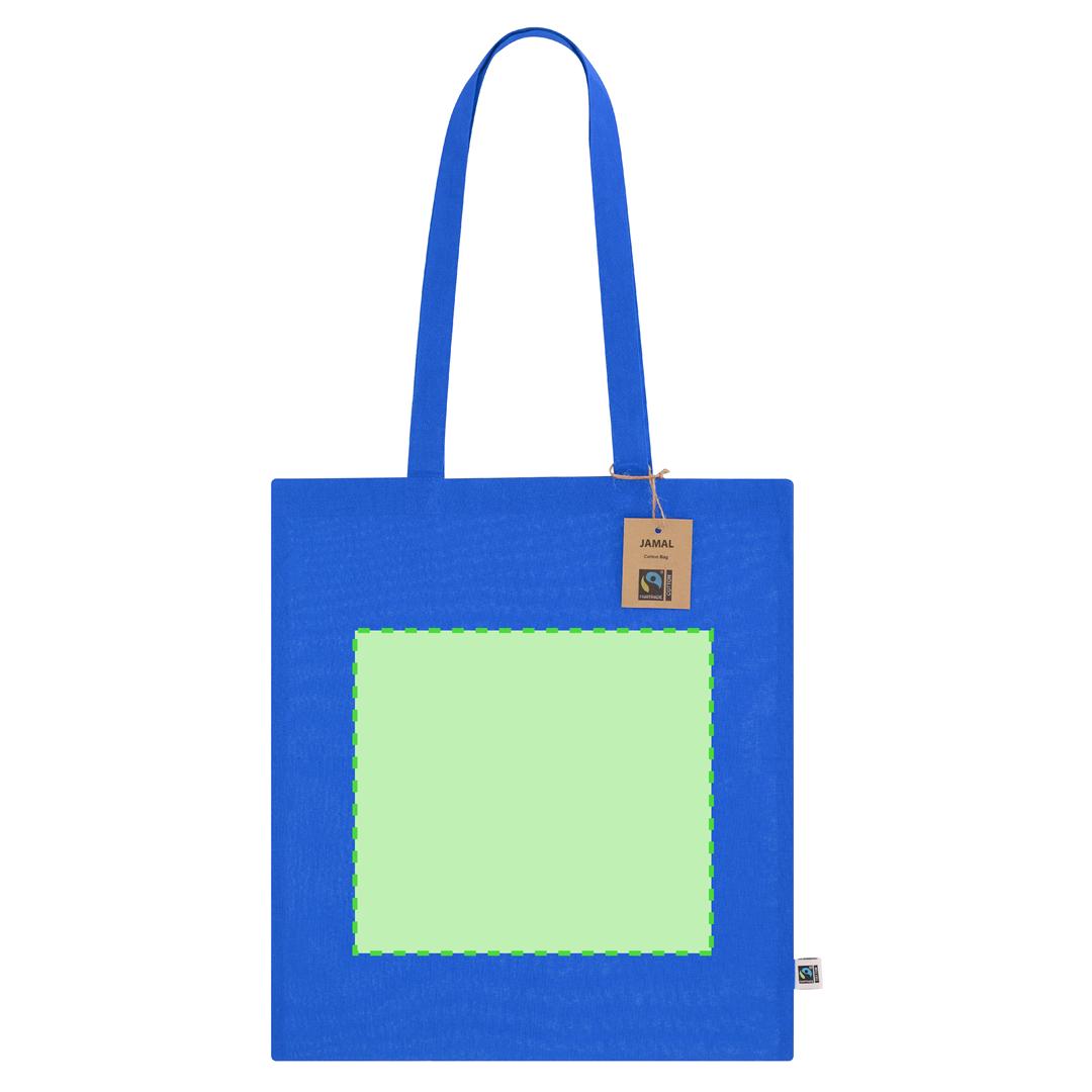 Bolsa de algodón Fairtrade 140 g/m² con fuelle 38×42×8 cm