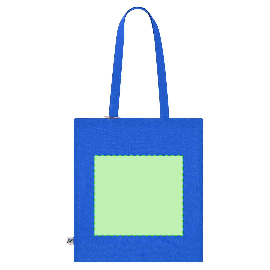 Bolsa de algodón Fairtrade 140 g/m² con fuelle 38×42×8 cm