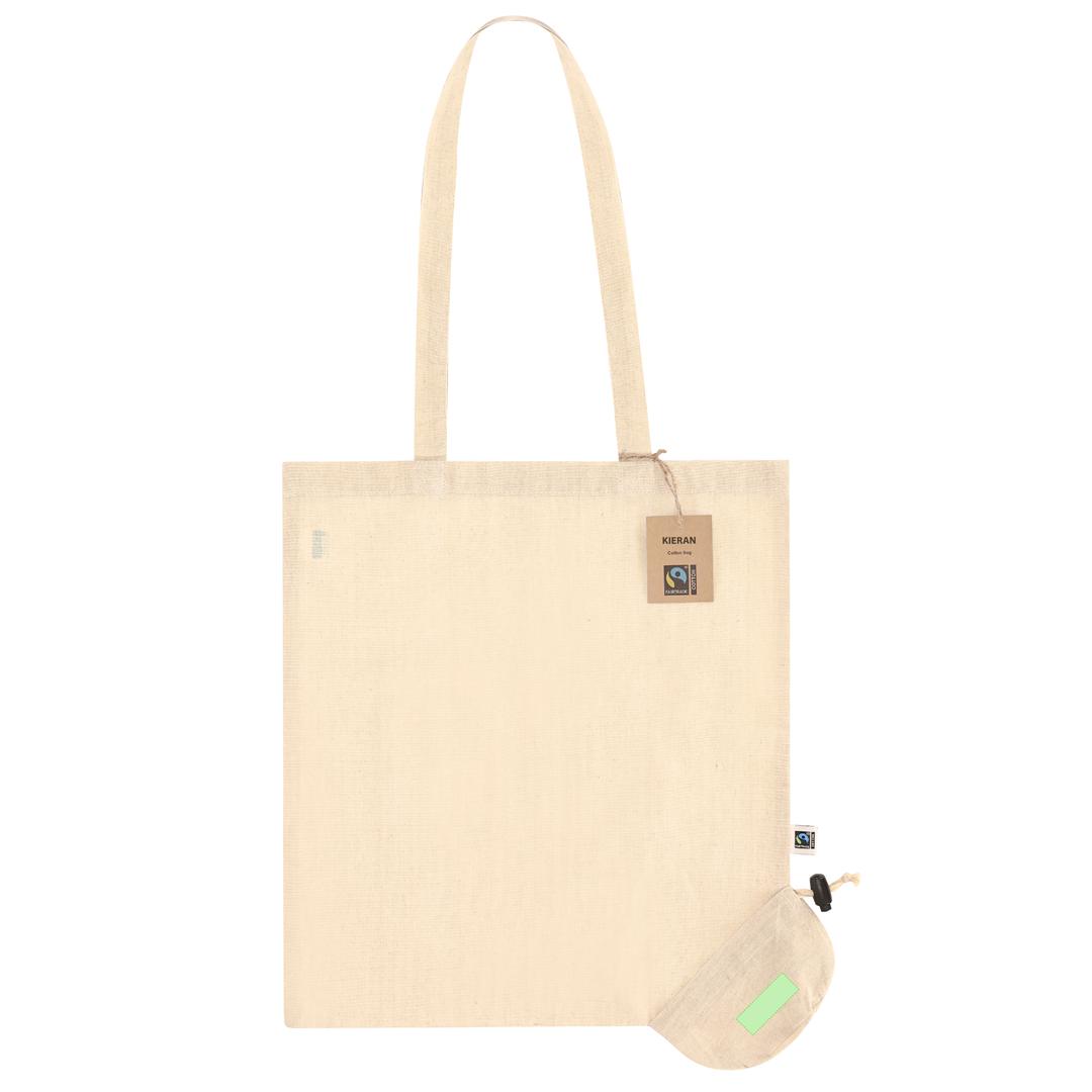 Bolsa plegable de algodón Fairtrade 120 g/m² asas largas