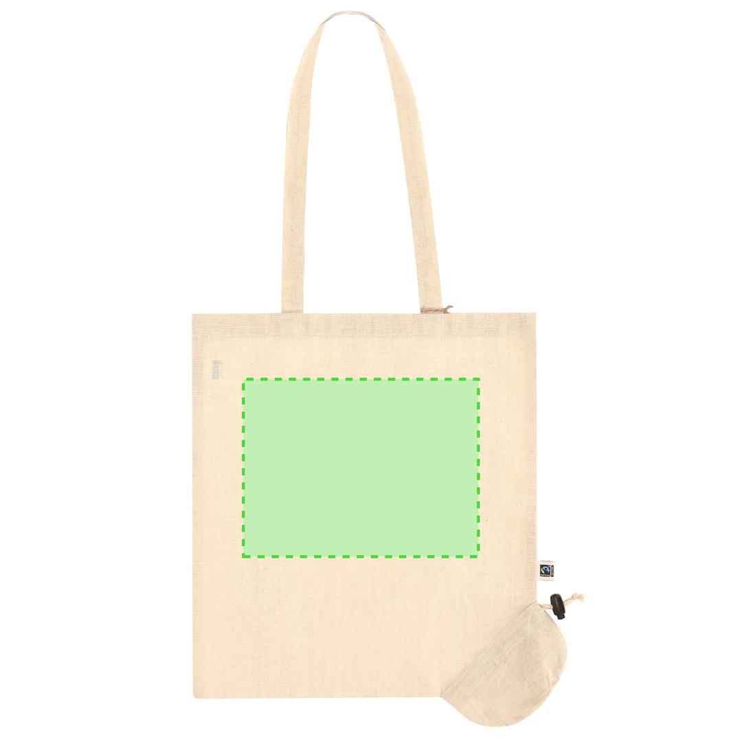 Bolsa plegable de algodón Fairtrade 120 g/m² asas largas