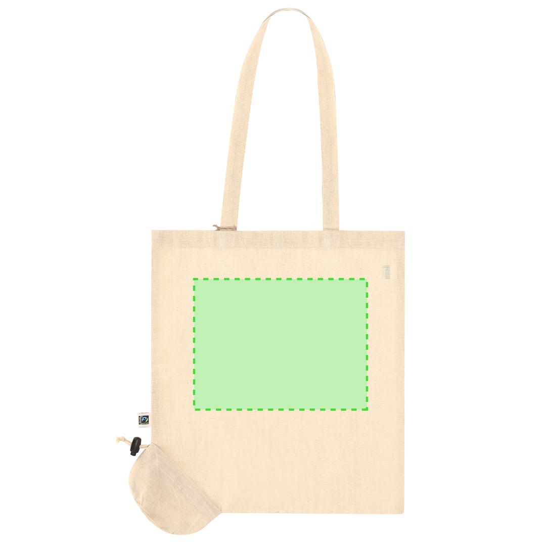 Bolsa plegable de algodón Fairtrade 120 g/m² asas largas