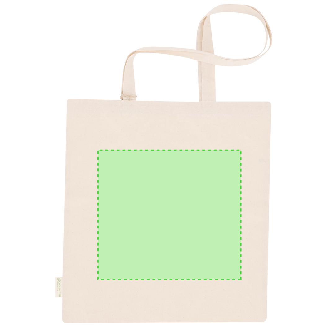 Bolsa de algodón reciclado 180 g/m² con distintivo reciclado