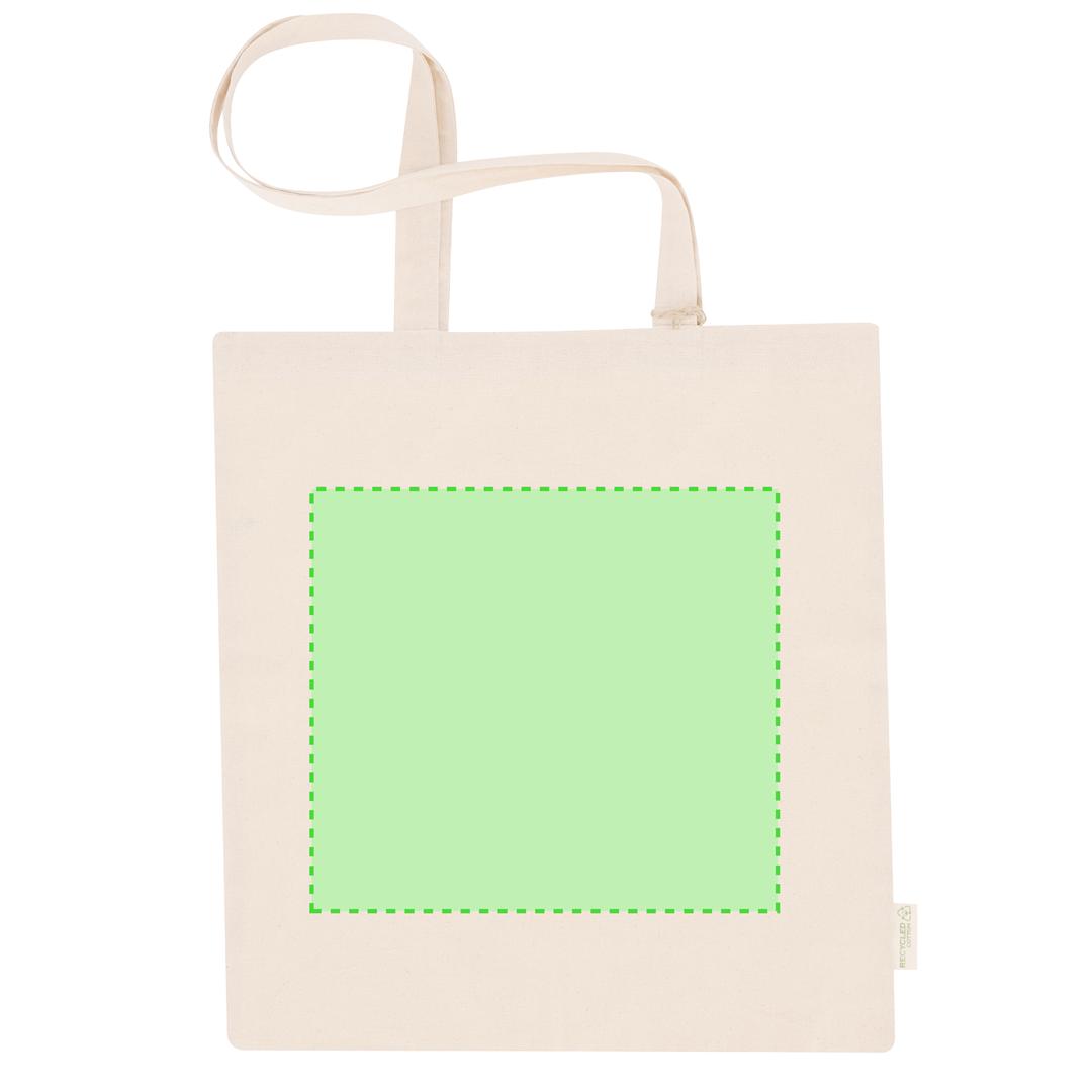 Bolsa de algodón reciclado 180 g/m² con distintivo reciclado