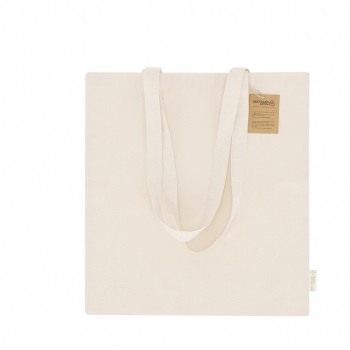 Bolsa de algodón reciclado 180 g/m² con distintivo reciclado