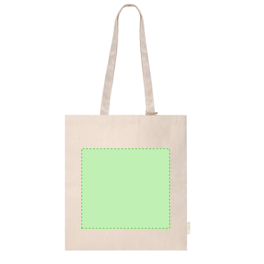 Bolsa de algodón reciclado 240 g/m² gramaje alto etiqueta lateral