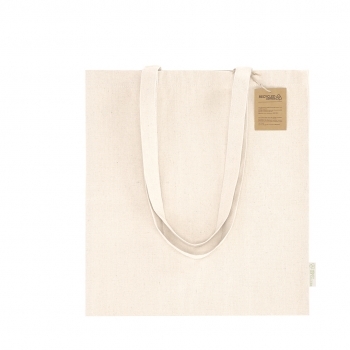 Bolsa de algodón reciclado 240 g/m² gramaje alto etiqueta lateral